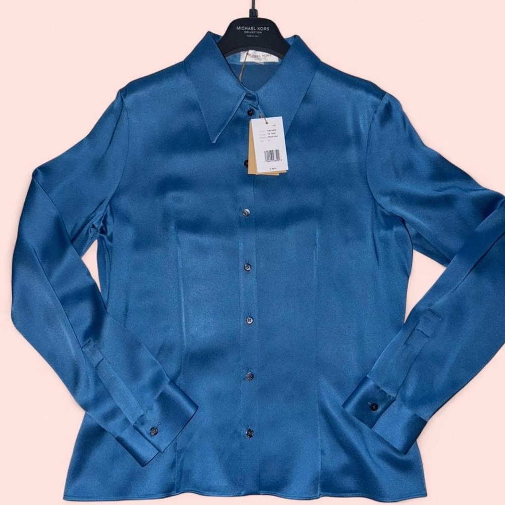 Michael Kors Collection Satin Button-Down Shirt